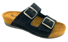 Rohde-tofflor-mjuka sandaler dam i svart läder-Toffelshoppen.se